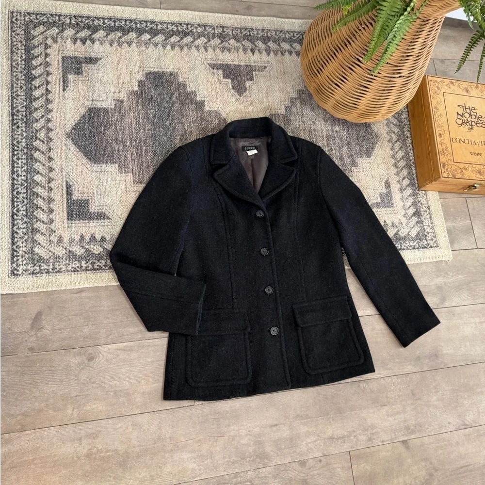 Vintage Y2K J. Crew Petite Women’s Peacoat Virgin Wool Cashmere Nylon